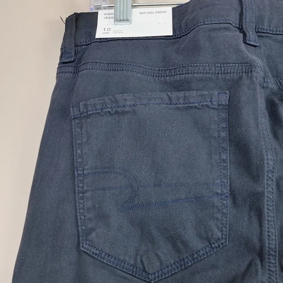 American Eagle Black Next Level Stretch High Rise Jeggings Sz 10/30 NEW - Picture 8 of 16